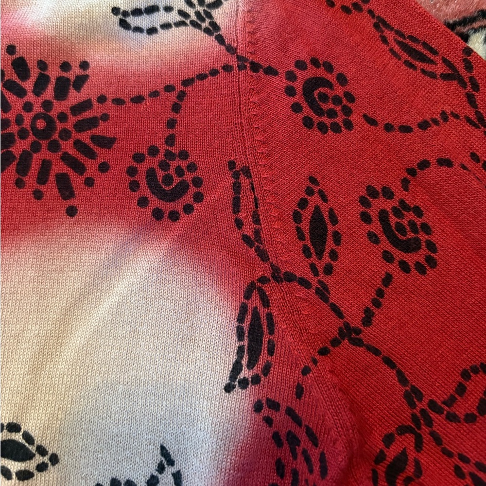Etro Milano Red Print Spring Sweater - Picture 3 of 7